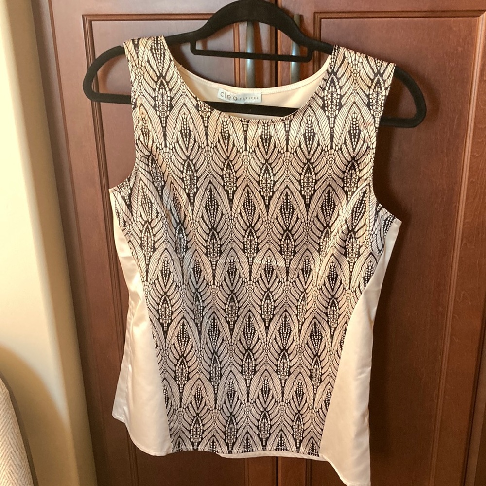 Cleo Sleeveless Cream and Black Top NWOT 2/$15